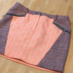 Trendy Rebecca Minkoff Coral and Purple Mini Skirt 6 90s Vibe Y2K